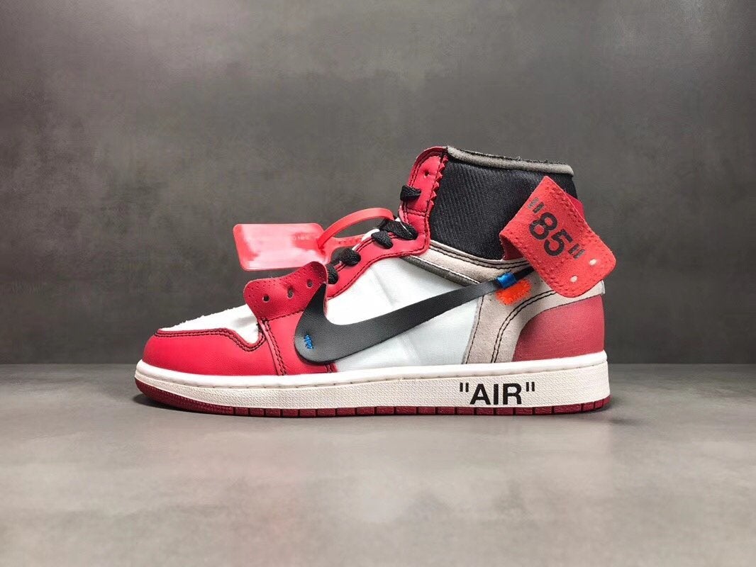OW x AJ 1 High Chicago Shoes Sneakers – nk000011 - Image 5