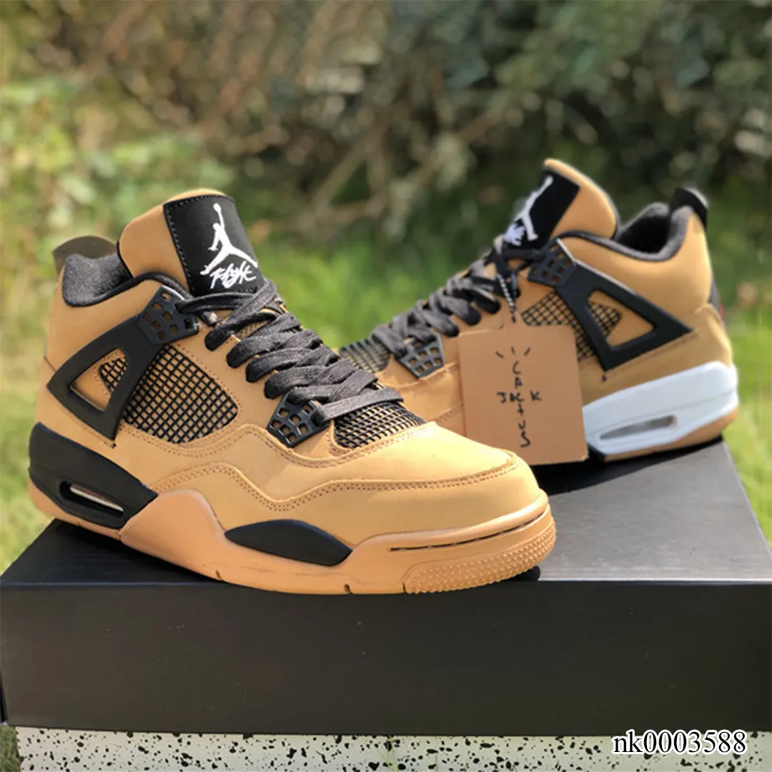 AJ 4 x Travis Scott Khaki Brown Grey Shoes Sneakers - nk0003588 - Image 8