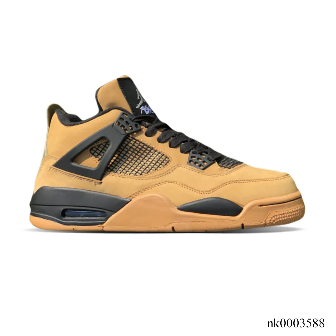 AJ 4 x Travis Scott Khaki Brown Grey Shoes Sneakers - nk0003588