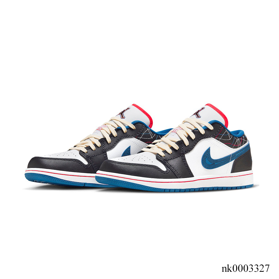 AJ 1 Low SE Black Industrial Blue Shoes Sneakers - nk0003327 - Image 3