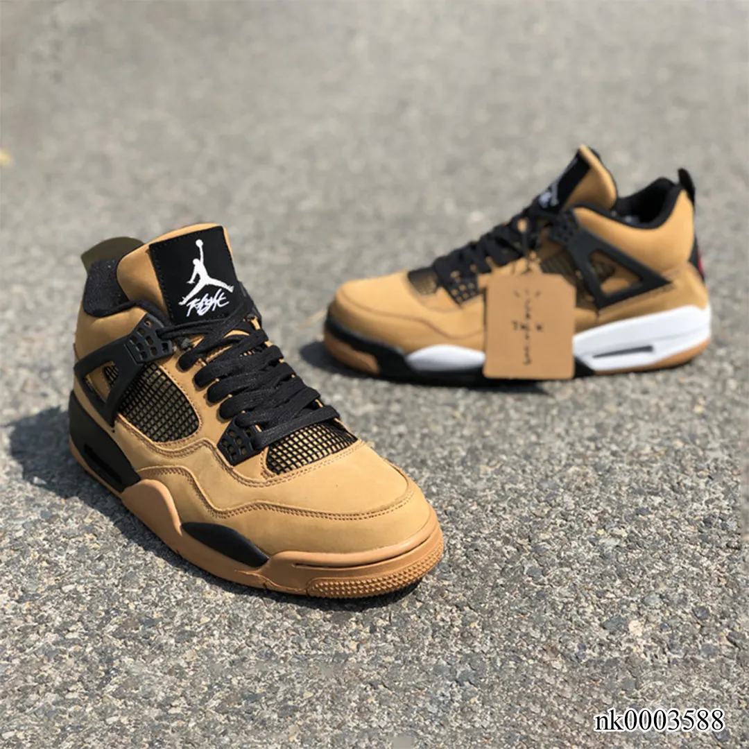 AJ 4 x Travis Scott Khaki Brown Grey Shoes Sneakers - nk0003588 - Image 4