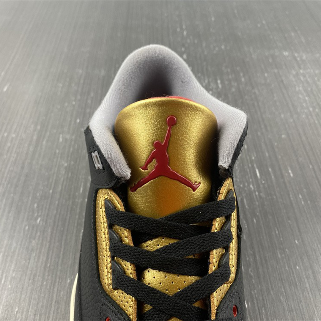 AJ 3 Black Gold Shoes Sneakers - nk0002295 - Image 8