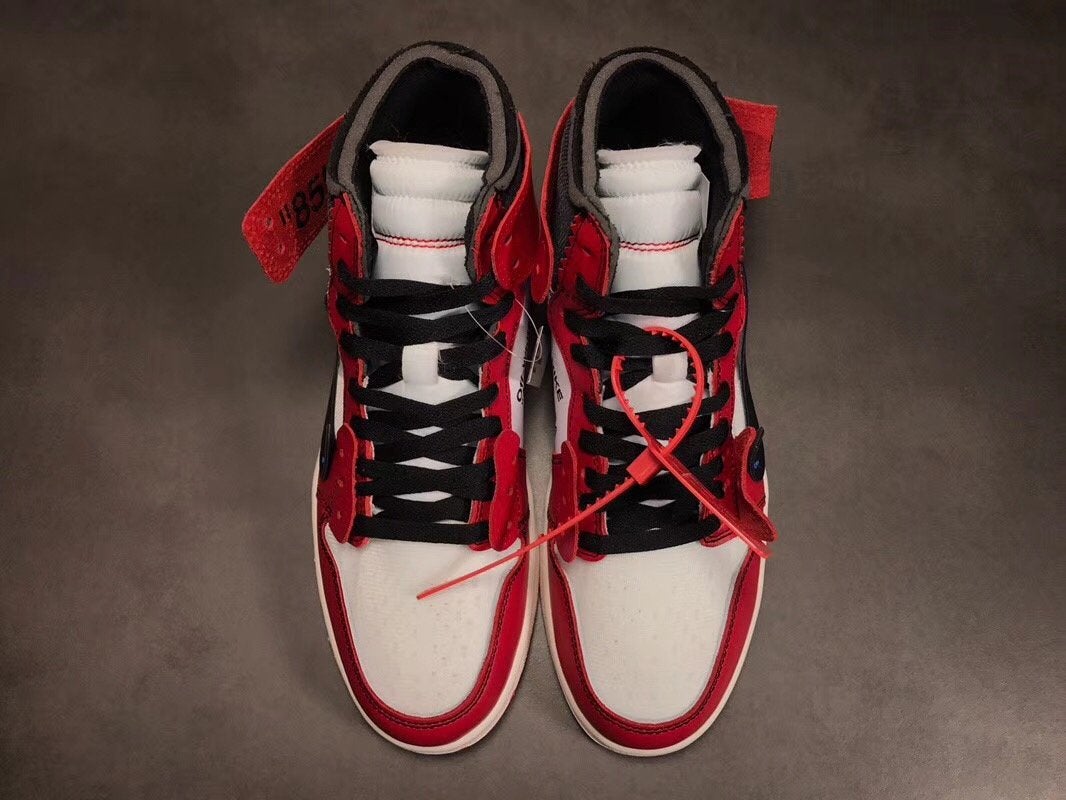 OW x AJ 1 High Chicago Shoes Sneakers – nk000011 - Image 6