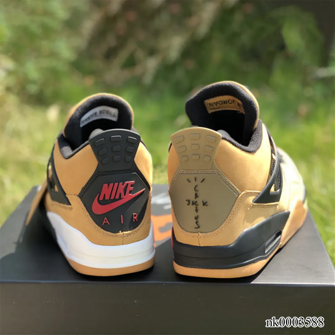 AJ 4 x Travis Scott Khaki Brown Grey Shoes Sneakers - nk0003588 - Image 11
