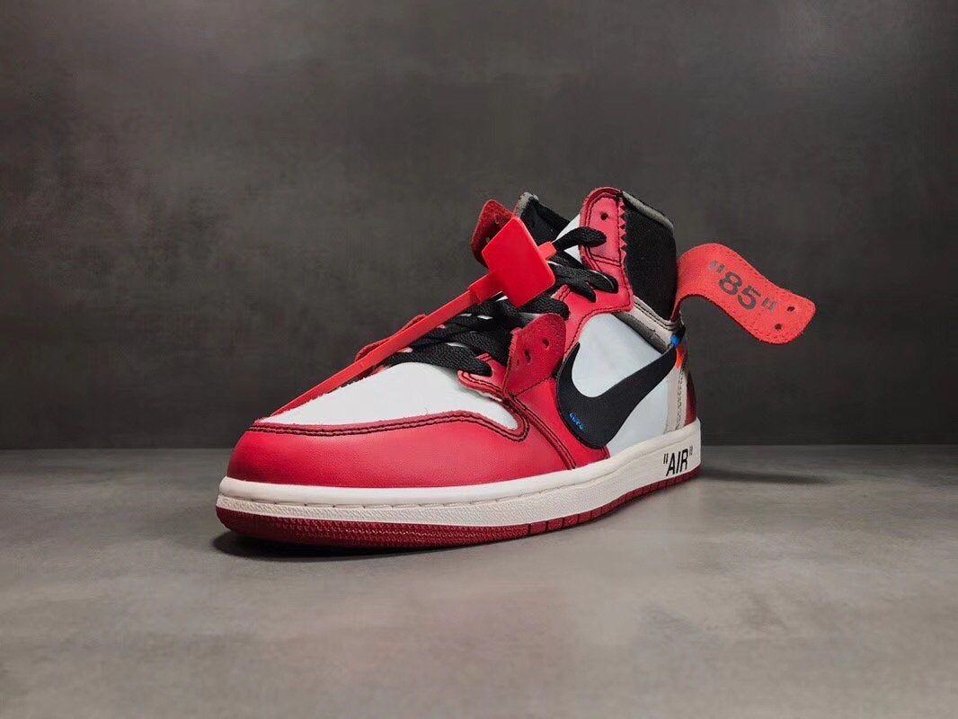 OW x AJ 1 High Chicago Shoes Sneakers – nk000011 - Image 7