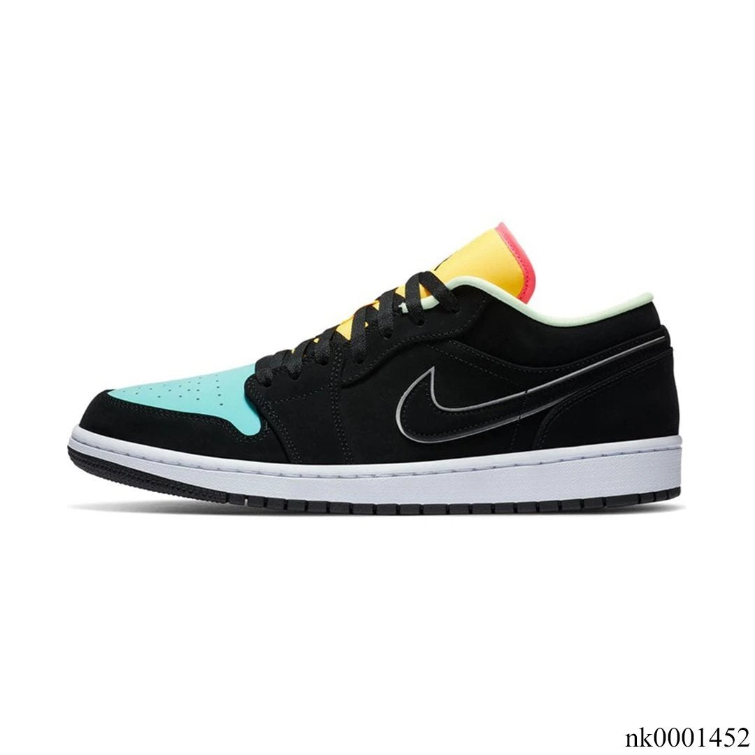 AJ 1 Low Black Aurora Green Laser Orange Shoes Sneakers - nk0001452 - Image 2