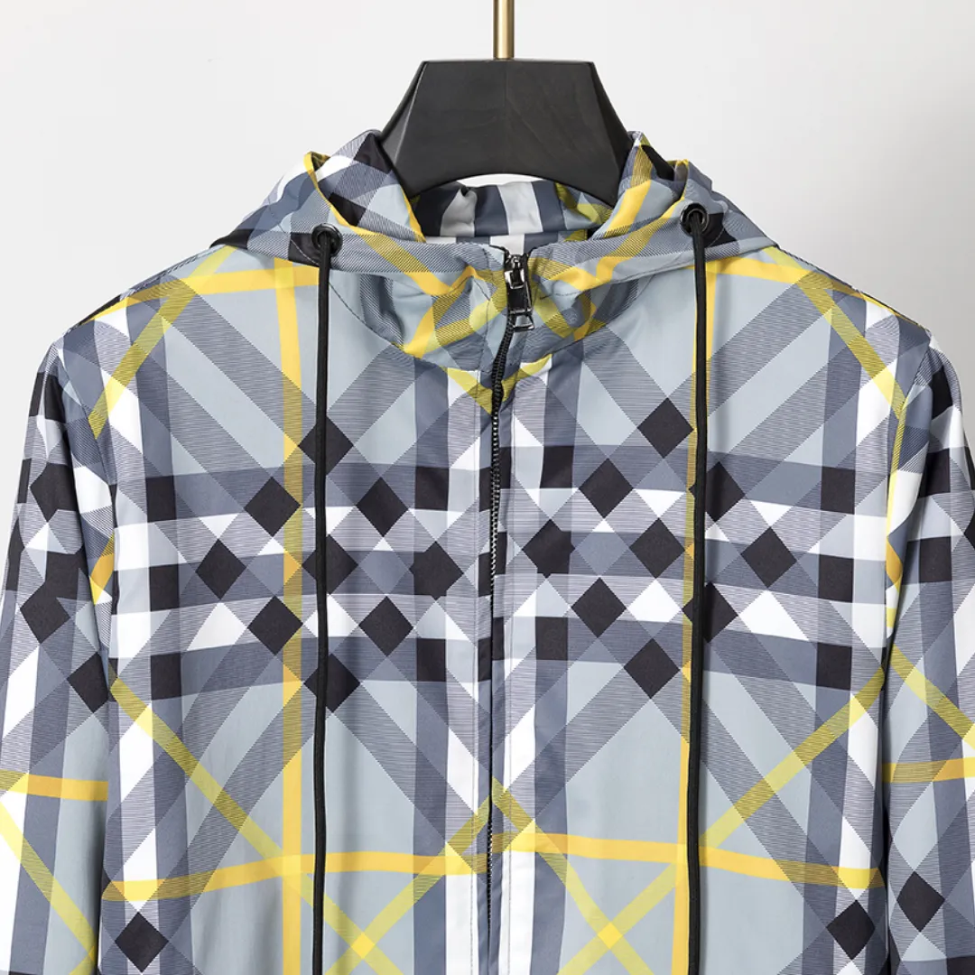BUR Layered Check Gabardine Hooded Jacket - BUR0008 - Image 2