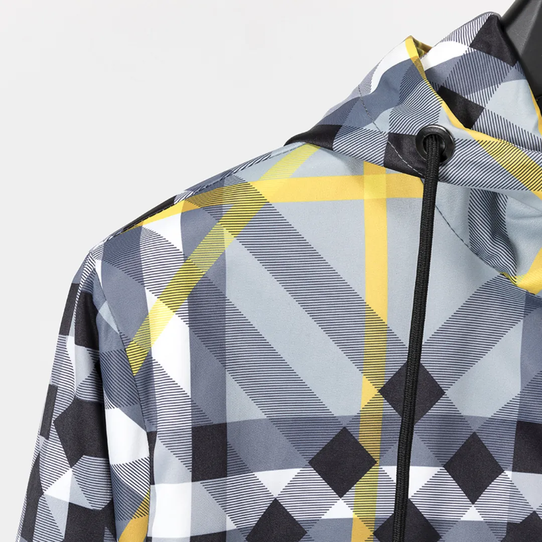 BUR Layered Check Gabardine Hooded Jacket - BUR0008 - Image 5