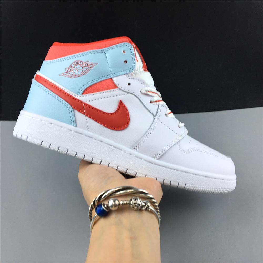 AJ 1 Mid White Topaz Mist (GS) Shoes Sneakers - nk0000237 - Image 7