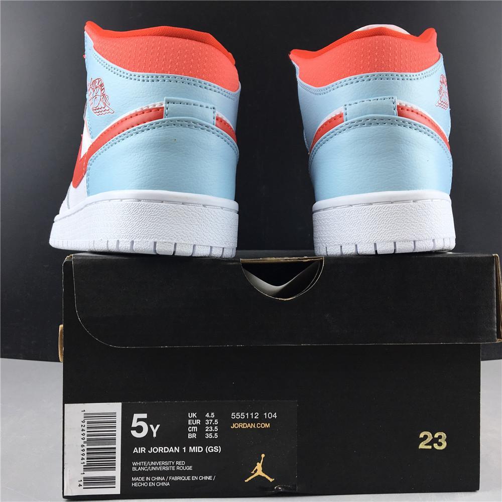 AJ 1 Mid White Topaz Mist (GS) Shoes Sneakers - nk0000237 - Image 8