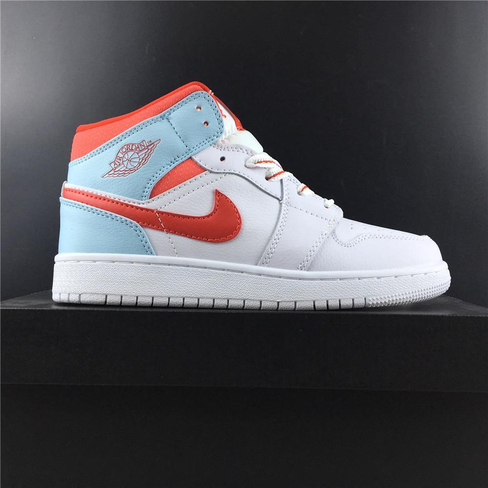 AJ 1 Mid White Topaz Mist (GS) Shoes Sneakers - nk0000237 - Image 9