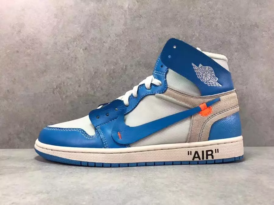 OW x AJ 1 High OG UNC Shoes Sneakers – nk0000009 - Image 7