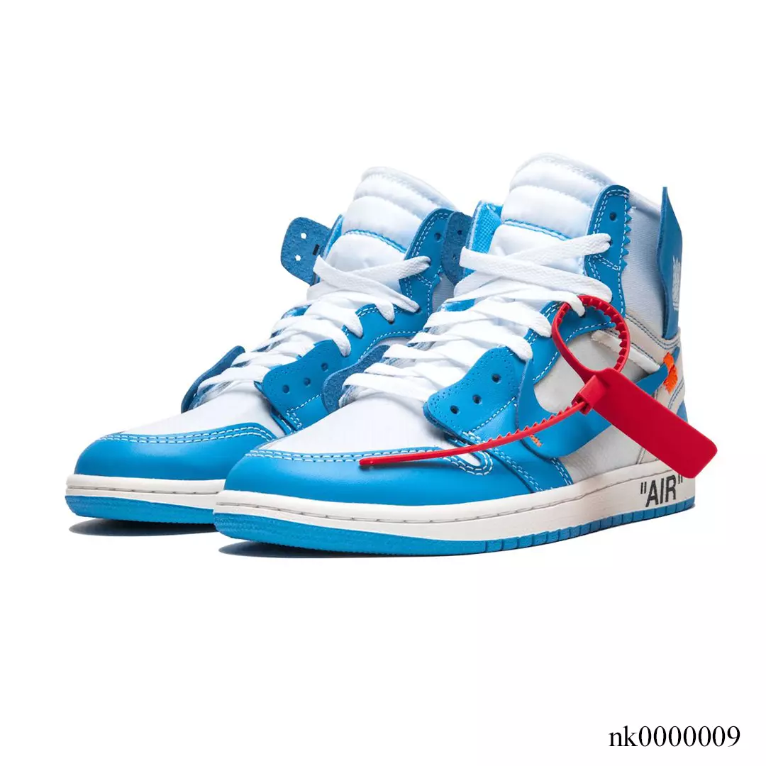 OW x AJ 1 High OG UNC Shoes Sneakers – nk0000009 - Image 2