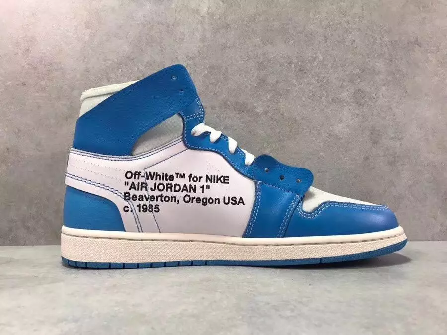 OW x AJ 1 High OG UNC Shoes Sneakers – nk0000009 - Image 8