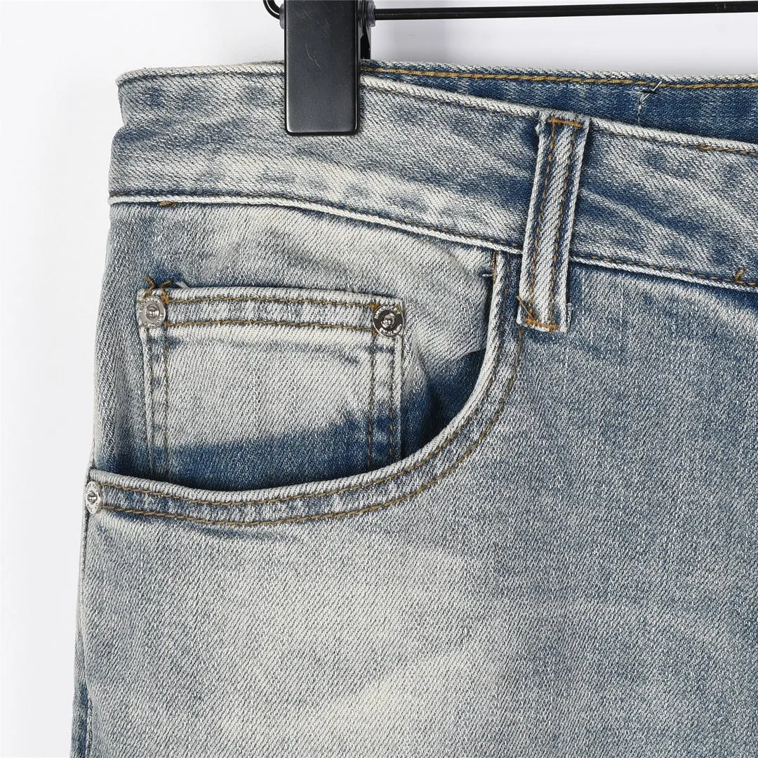 BUR Embroidered Crest Patch Jeans in Light Blue - 366 - bbr0000366 - Image 4