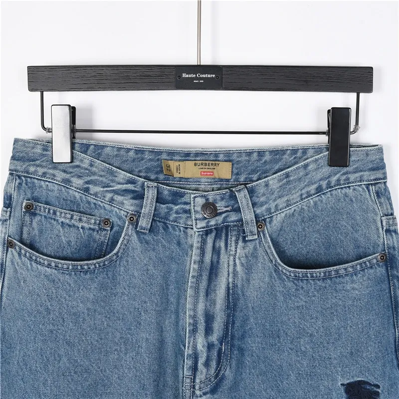 BUR Embroidered Knight Logo Washed Jeans in Blue - 369 - bbr0000369 - Image 5