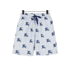 BUR Knight Motif Monogram Shorts in Ice Blue - 372 – bbr0000372