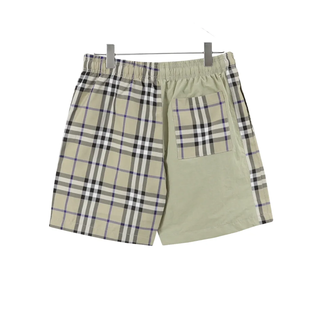 BUR Archive Check Panel Shorts in Beige Green - 374 - bbr0000374 - Image 2