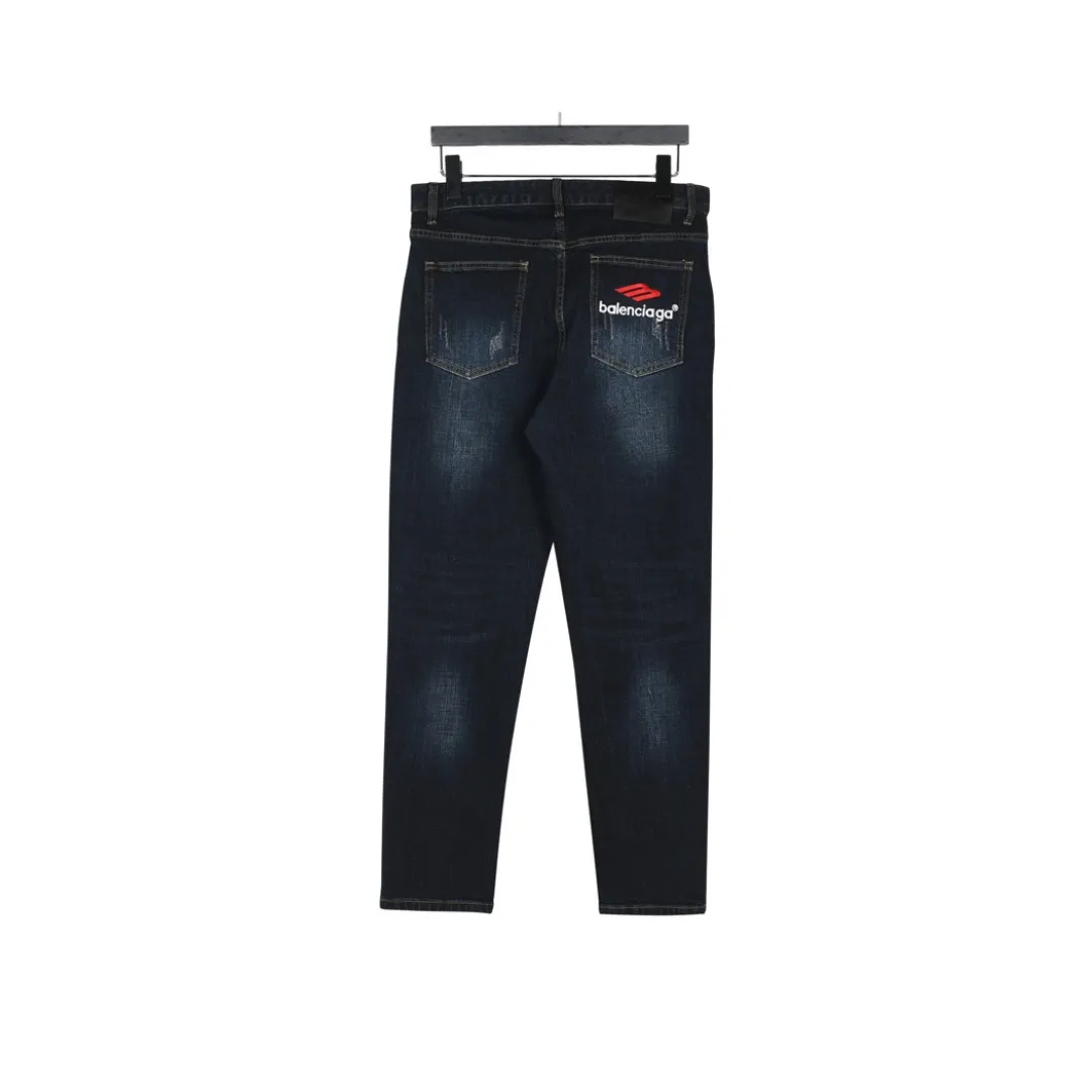 BLCG Red Emblem Washed Denim Jeans in Indigo - 572 - blcg0000572 - Image 2