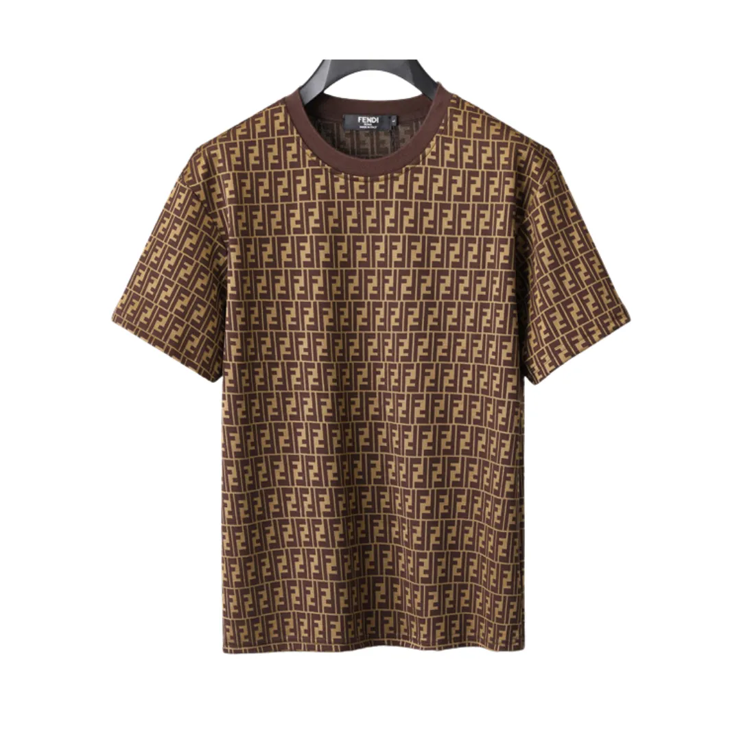 FD Diagonal FF Logo T Shirt in Brown - 78 - fd0000078