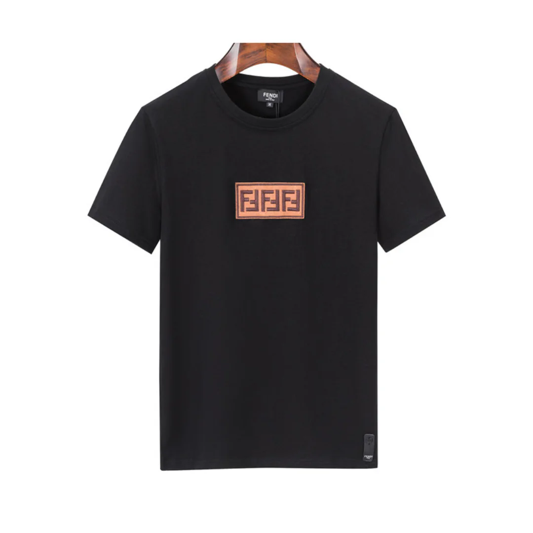 FD Logo Patch Crewneck T-Shirt in Black - 86 - fd0000086