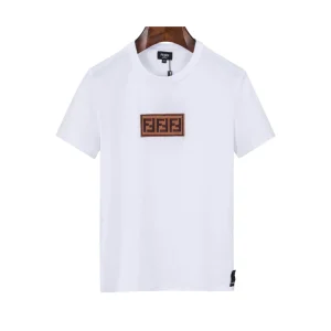 FD Logo Patch Crewneck T-Shirt in White - 87 - fd0000087