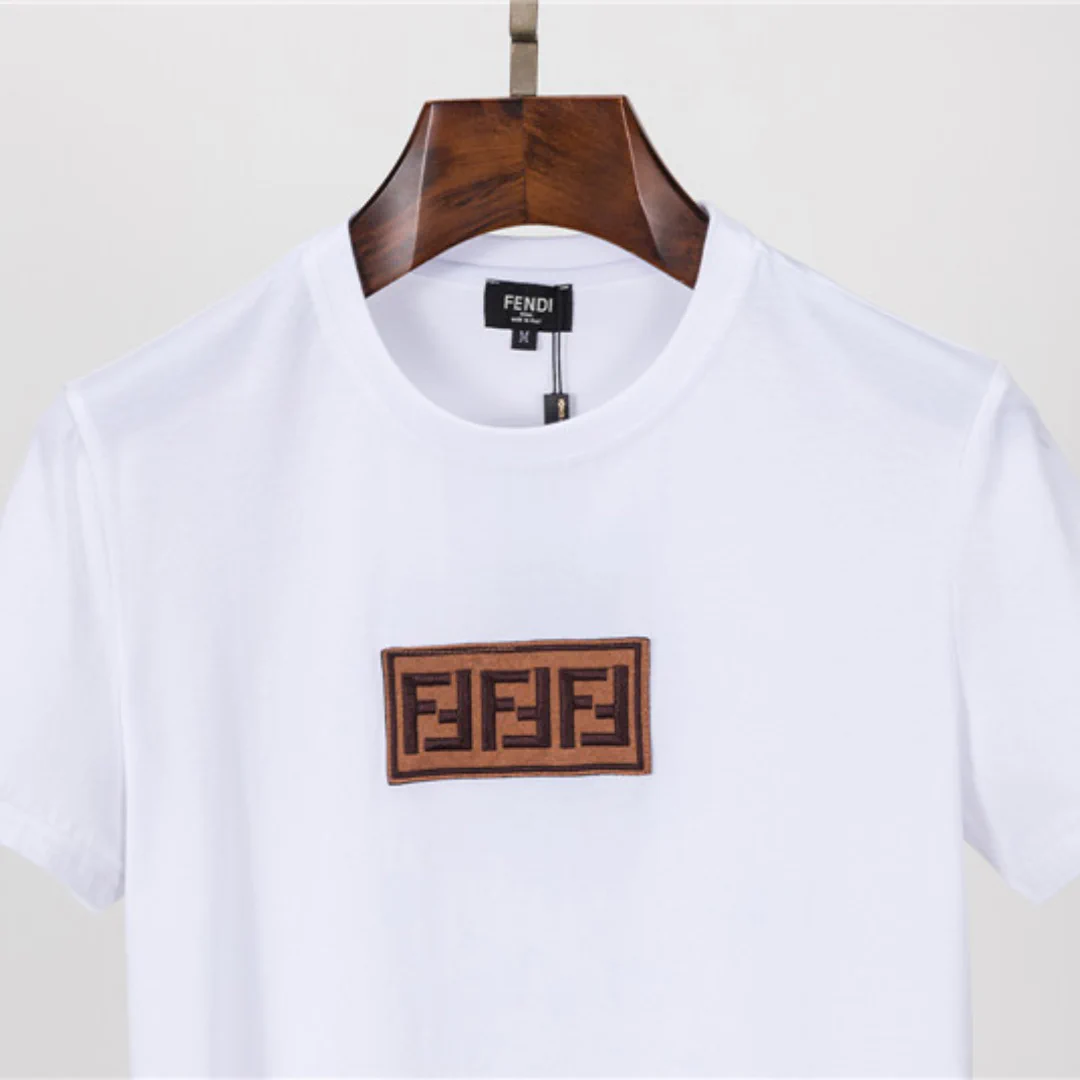 FD Logo Patch Crewneck T-Shirt in White - 87 - fd0000087 - Image 2