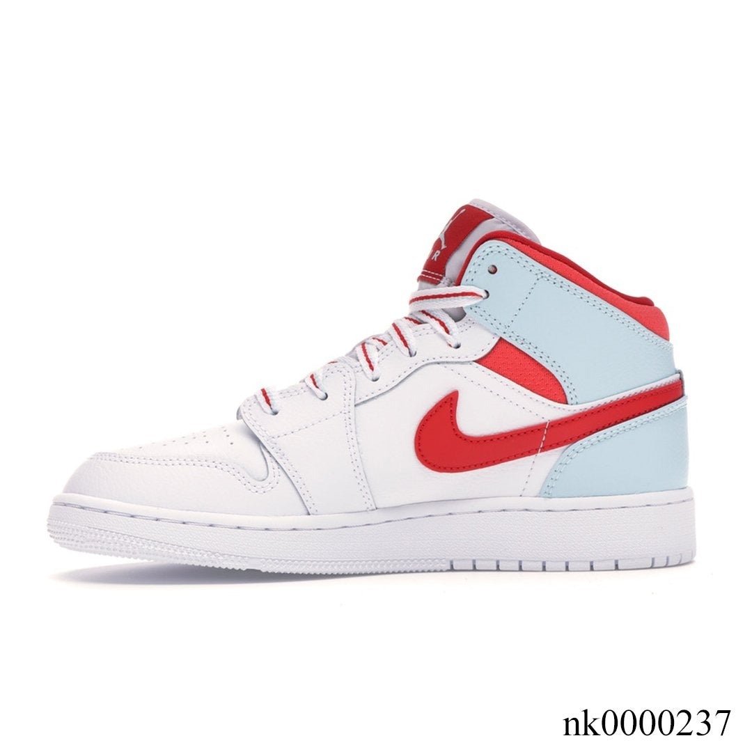 AJ 1 Mid White Topaz Mist (GS) Shoes Sneakers - nk0000237 - Image 2