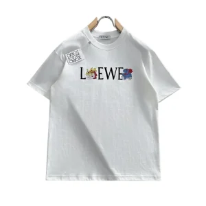 LW White Logo-Print Cotton T-Shirt - LW0005