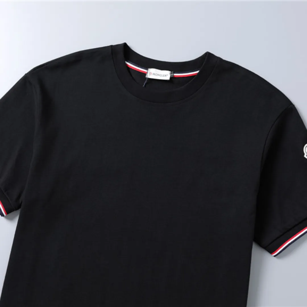 MC Tricolor Trimmed Cotton T-Shirt in Black - 103 - mc0000103 - Image 5