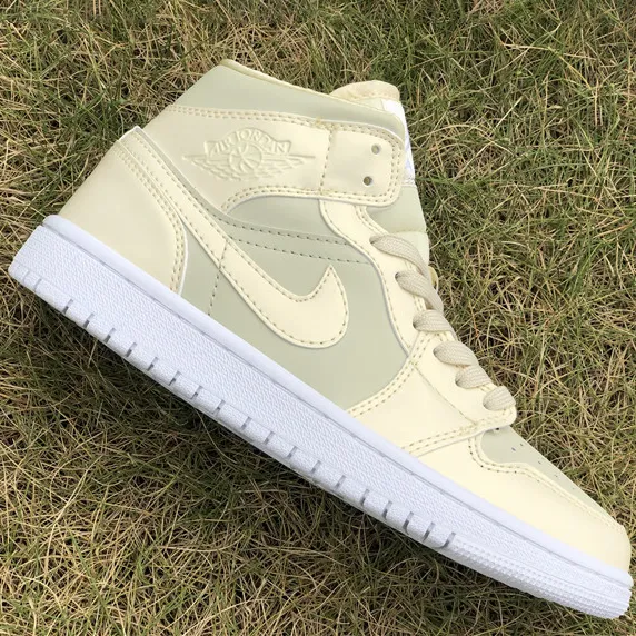 AJ 1 Mid Goose Feather Yellow Shoes Sneakers - nk0000109 - Image 8