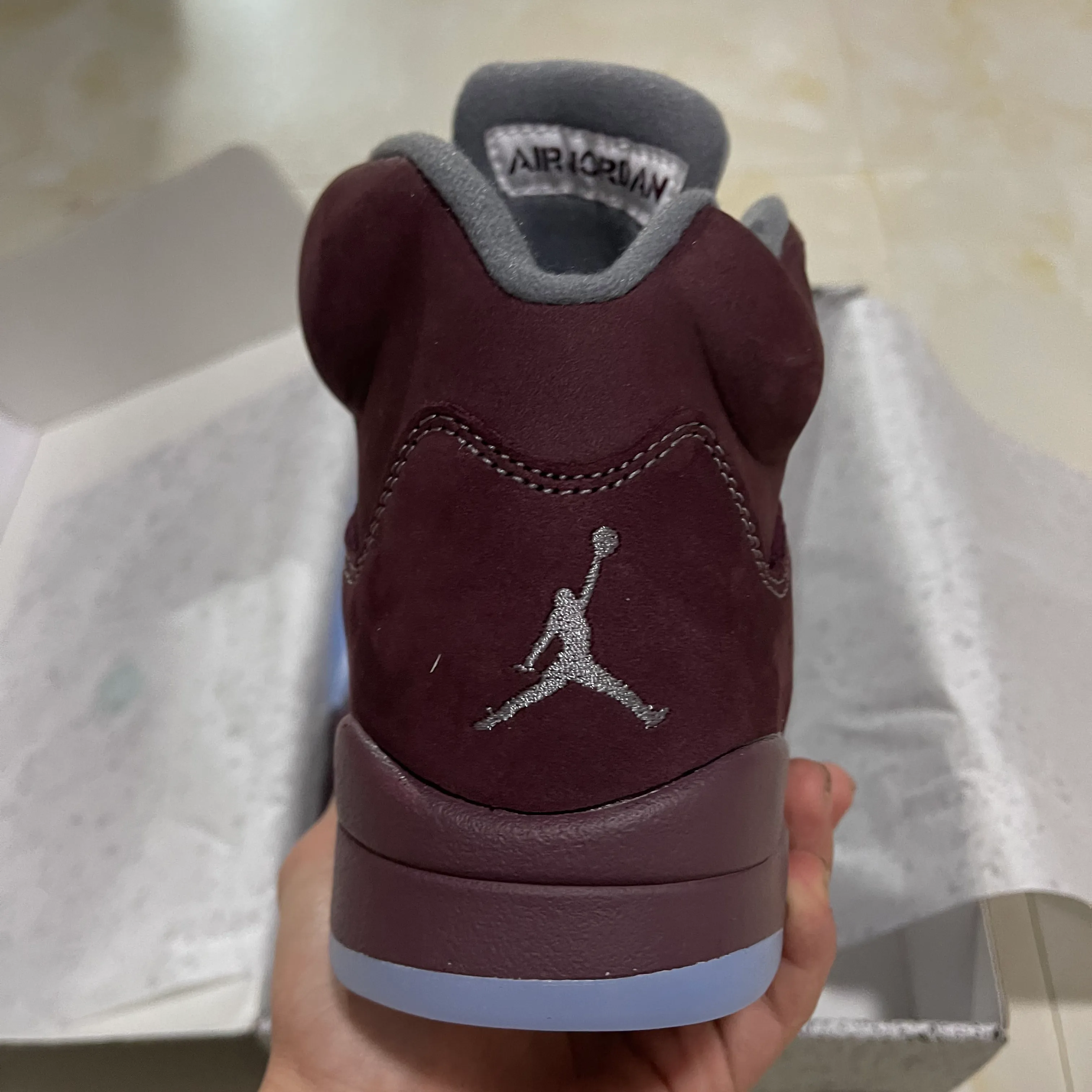 AJ 5 Burgundy Shoes Sneakers - nk0003082 - Image 9