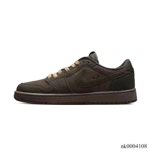 Alternative view of Travis Scott x AJ 1 Low "Velvet Brown" Shoes Sneakers - nk0004108