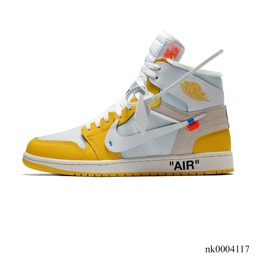 OW x AJ 1 High OG Canary Shoes Sneakers - nk0004117 - Image 2