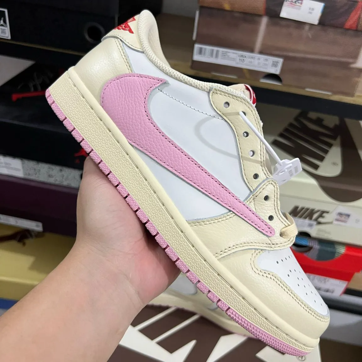 Travis Scott x AJ 1 Low OG Sail Shy Pink Shoes Sneakers – nk0004766 - Image 3