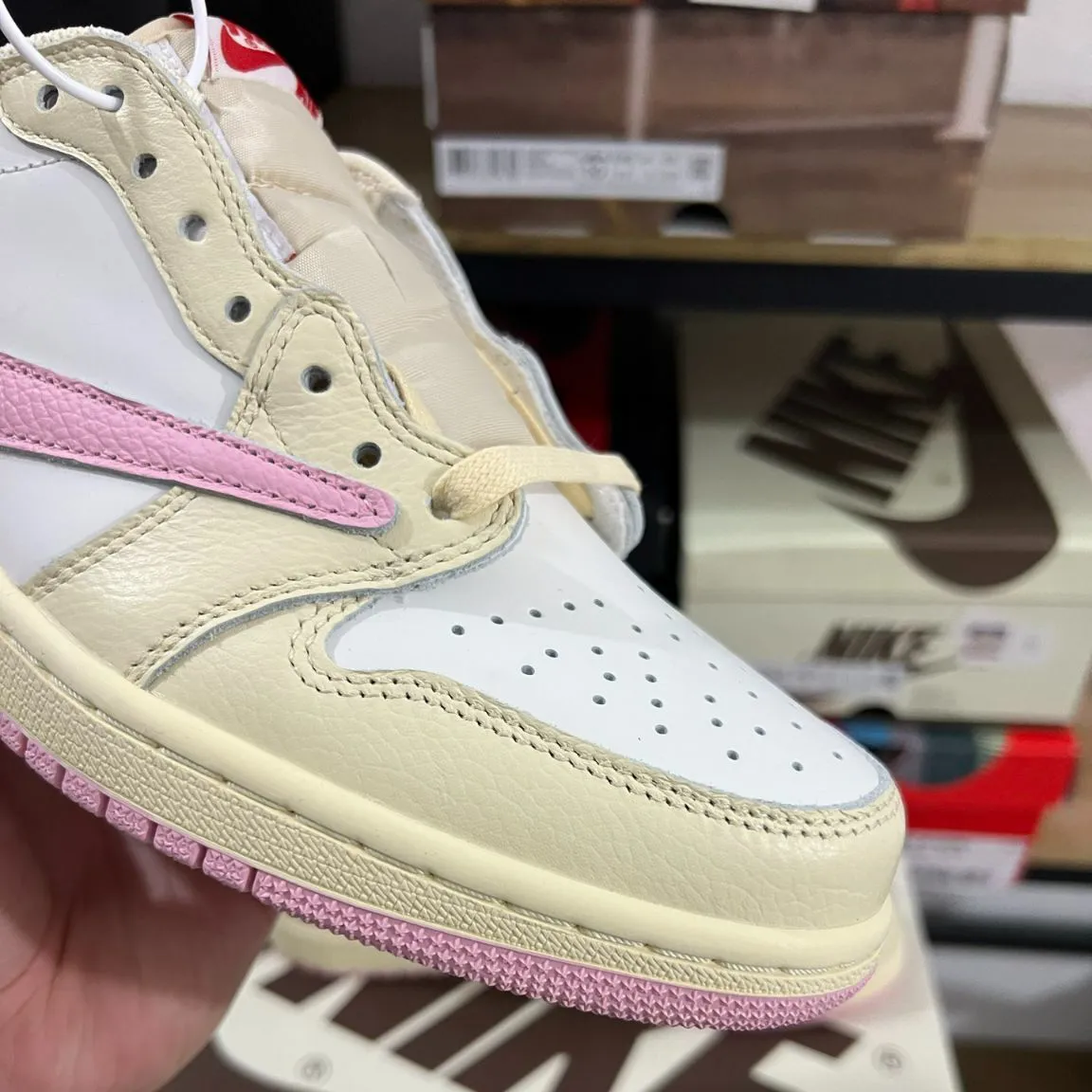 Travis Scott x AJ 1 Low OG Sail Shy Pink Shoes Sneakers – nk0004766 - Image 8