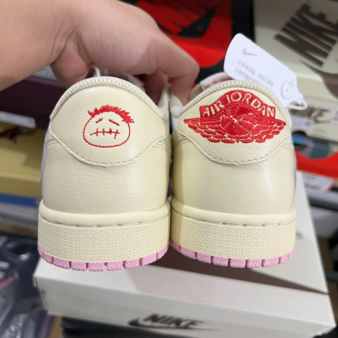 Travis Scott x AJ 1 Low OG Sail Shy Pink Shoes Sneakers – nk0004766 - Image 5
