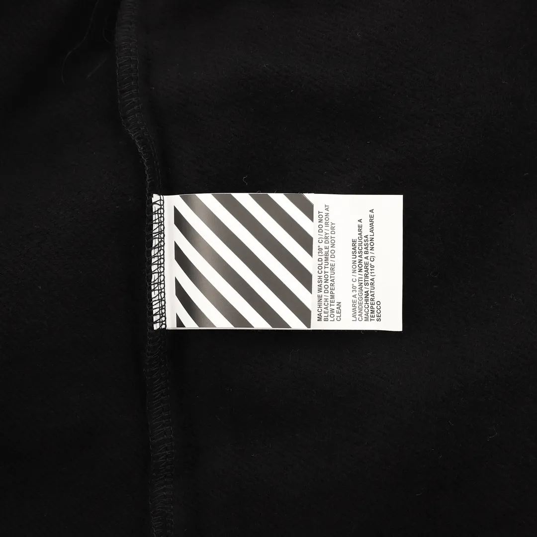 OW Diagonal Stencil Hoodie in Black - 345 - owf0000345 - Image 9