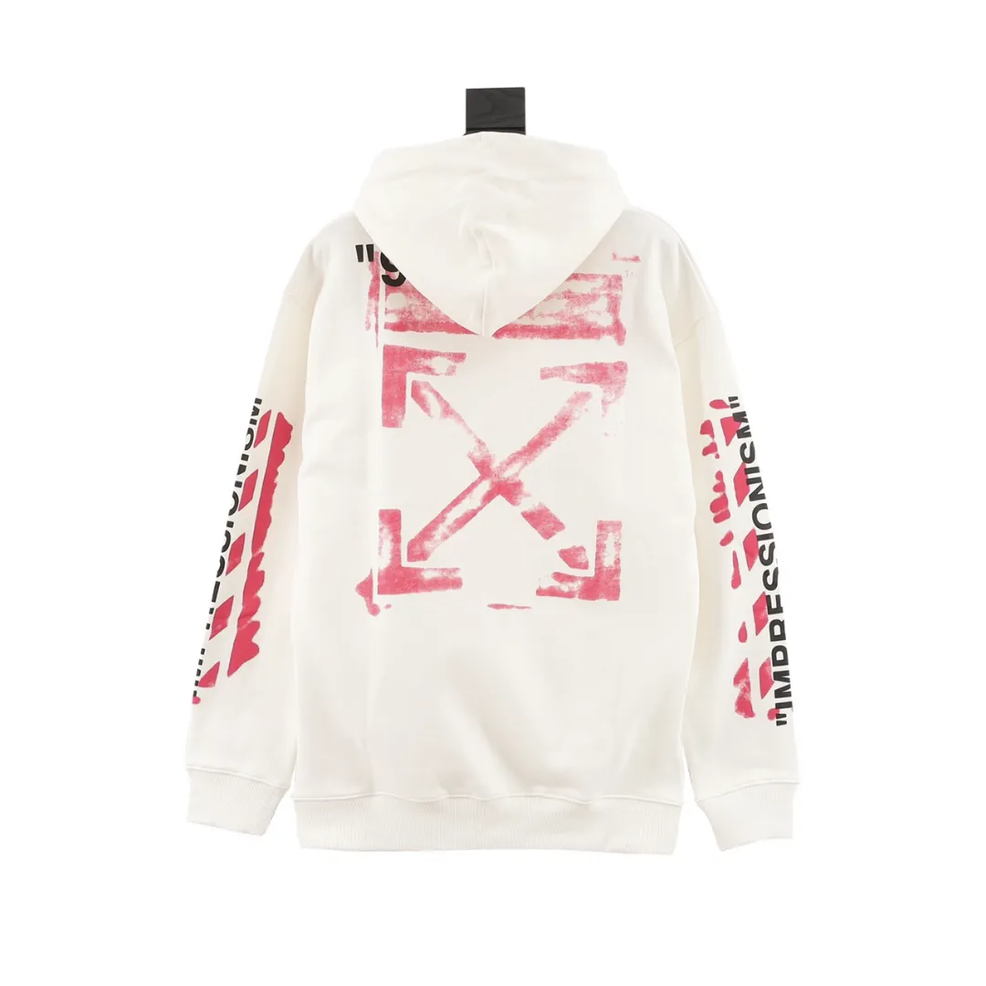 OW Diagonal Stencil Hoodie in White - 346 - owf0000346 - Image 2