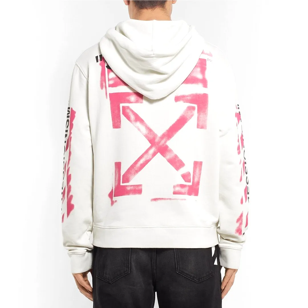 OW Diagonal Stencil Hoodie in White - 346 - owf0000346 - Image 3