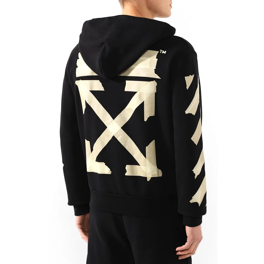 OW Diagonal Tape Arrows Hoodie in Black - 347 - owf0000347 - Image 3