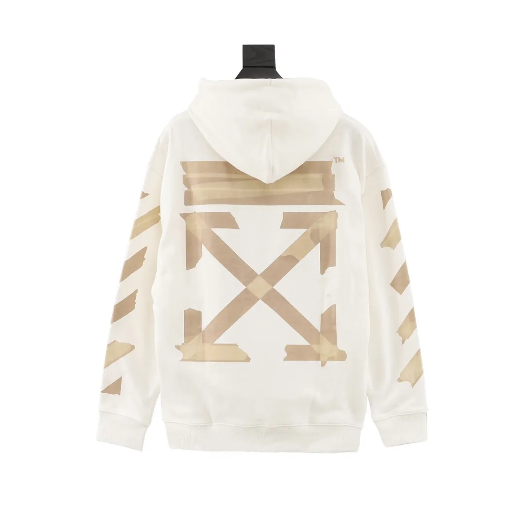 OW Diagonal Tape Arrows Hoodie in White - 349 - owf0000349 - Image 2