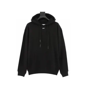 OW Stencil Arrow Hoodie in Black - 351 - owf0000351