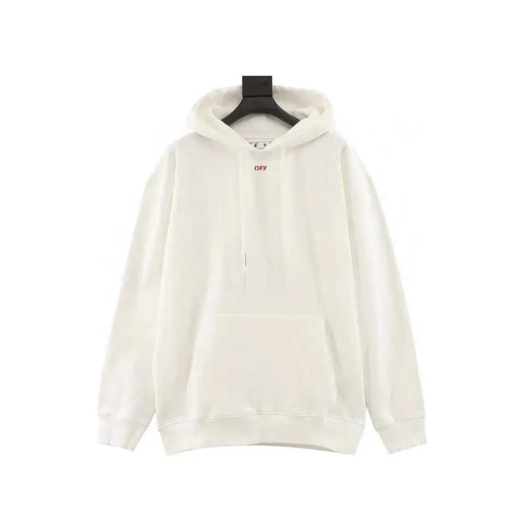 OW Stencil Arrow Hoodie in White - 352 - owf0000352