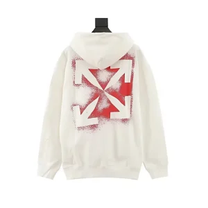 Alternative view of OW Stencil Arrow Hoodie in White - 352 - owf0000352