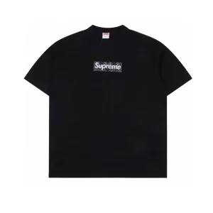 SUP Box Logo Zebra Print T-Shirt in Black - 514 - spm0000514