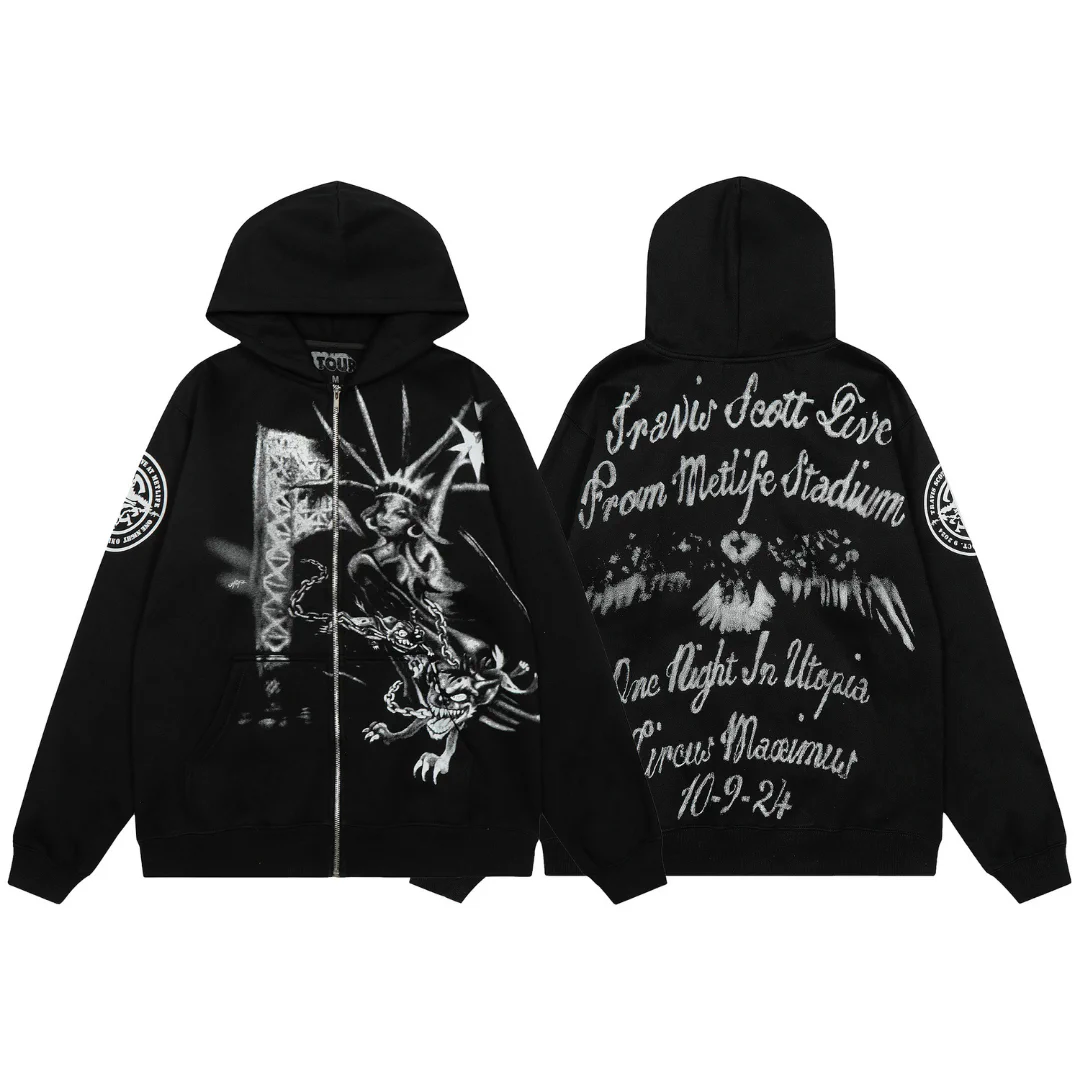 Travis Scott Graphic Print Hoodie Zip - TS0018 - Image 3