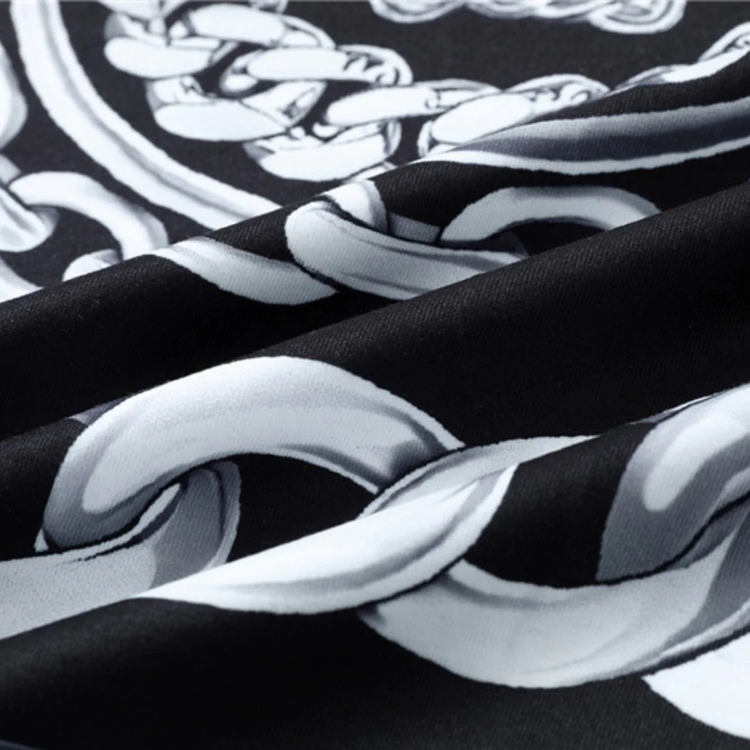 VS Medusa Chain Silk Twill Camp T-Shirt in Black - vs0000080 - Image 12