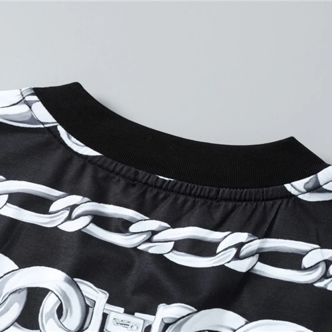 VS Medusa Chain Silk Twill Camp T-Shirt in Black - vs0000080 - Image 11