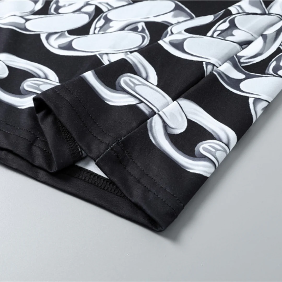 VS Medusa Chain Silk Twill Camp T-Shirt in Black - vs0000080 - Image 10